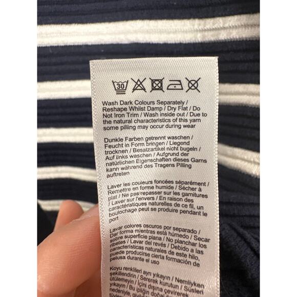 JOULES VALENCIA SWEATER PULLOVER‎ MOCK NECK STRIPED NAVY BLUE Nautical Size 6 - Picture 10 of 11